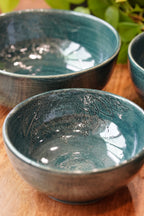 Small, Hand-carved, Peony Nesting Bowls Set of Four