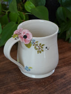 Hand-sculped 3D Honey Bee, Flower Mug