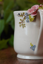 Hand-sculped 3D Honey Bee, Flower Mug