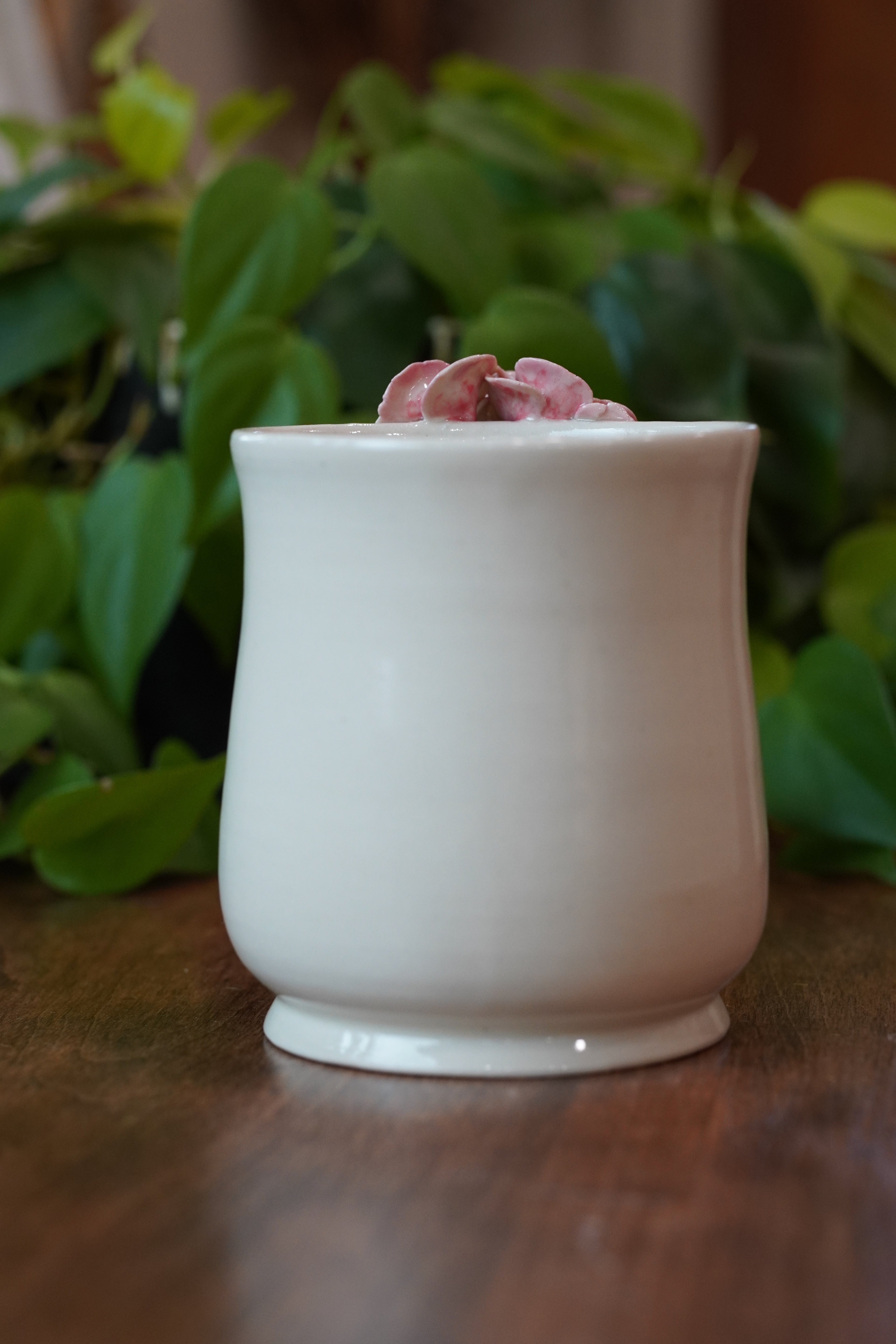 Hand-sculped 3D Honey Bee, Flower Mug