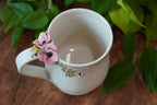 Hand-sculped 3D Honey Bee, Flower Mug