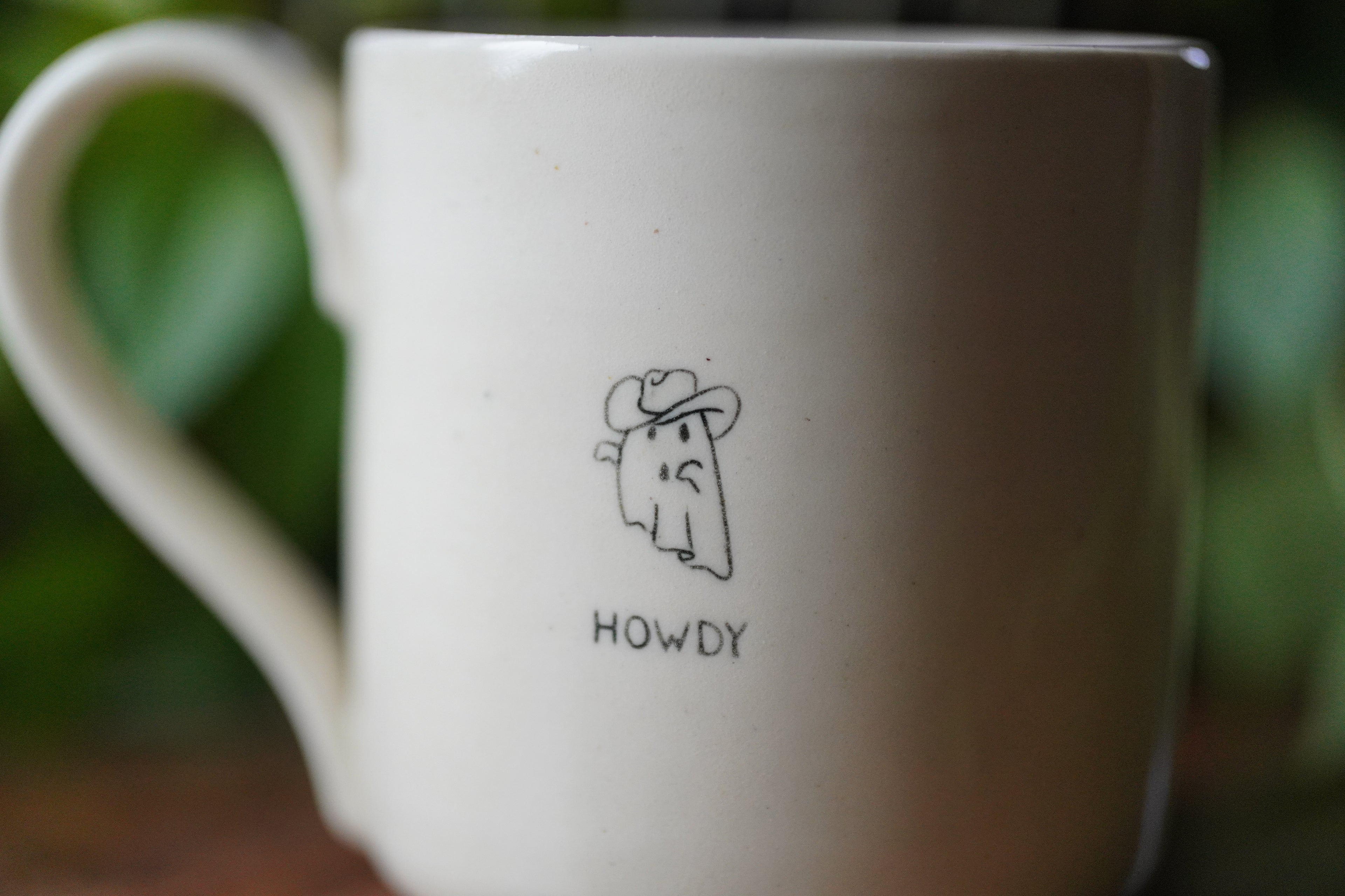 "Howdy" Ghost mug