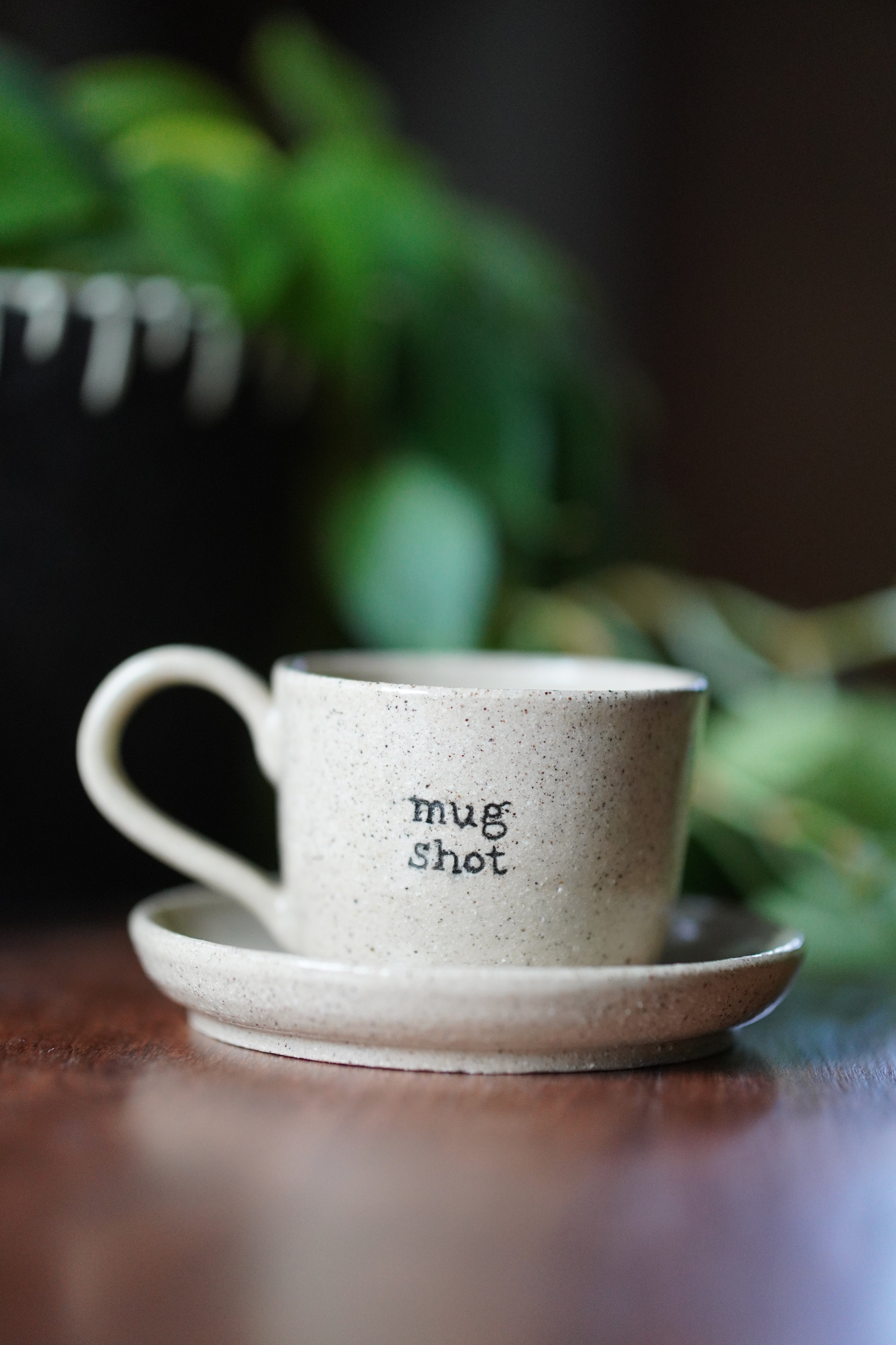 "Mug Shot" Espresso Mug and Saucer Set