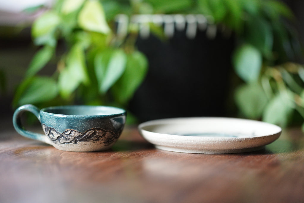 Mountain Espresso Mug and Saucer Set