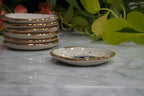 Hand Drawn, Bumble Bee Ring Dish, Teabag Holder with Gold Rim