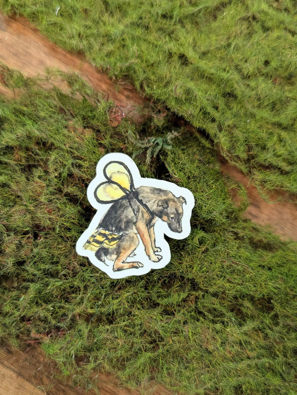A Sad Bee Dog Vinyl Sticker